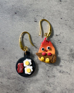 🥓🍳🔥- Mismatch Dangle (Gold/Silverware)