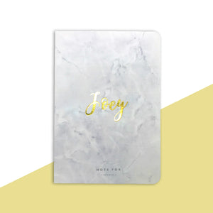 Personalised White Marble Notebook