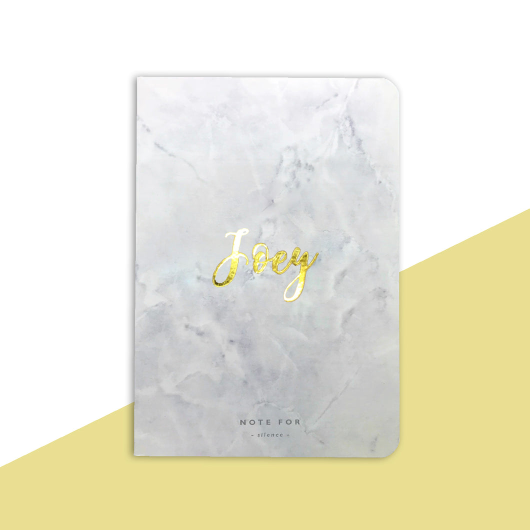 Personalised White Marble Notebook