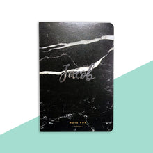 Personalised Black Marble Notebook